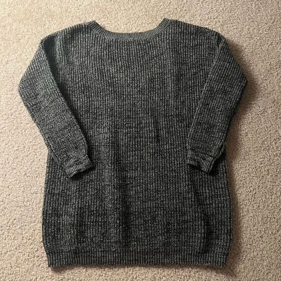 Windsor Dresses | Windsor Marled Gray Knit Sweater Dress With V Back | Color: Black/Gray | Size: S | Jozo99's Closet